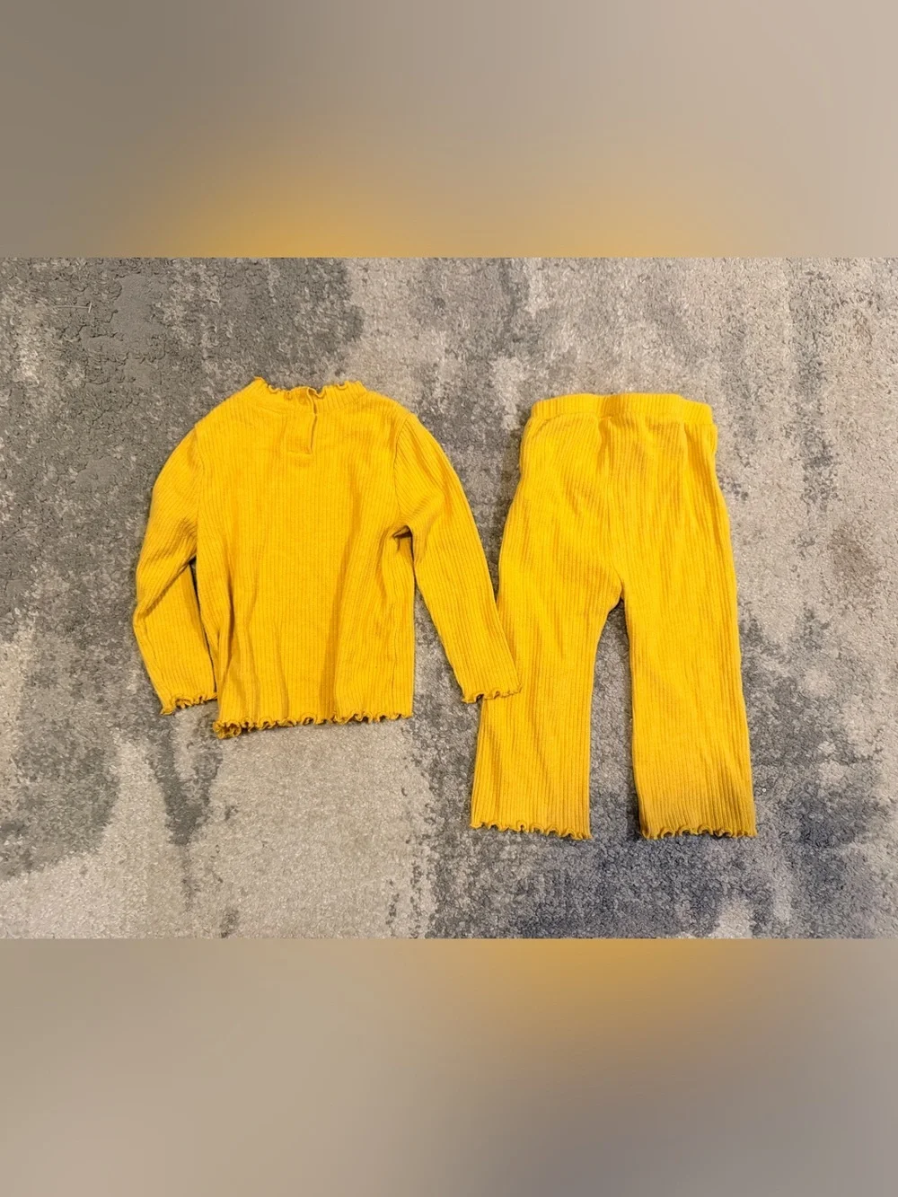 Old Navy Girls Yellow Ribbed Two-Piece Matching Set